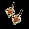 Image 1 : 14k Gold  GARNET Earrings Dangle #1213509