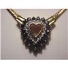 Image 1 : 14kt SAPPHIRE and DIAMOND HEART SHAPED NECKLACE#1170674