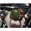 Image 1 : 14kt YELLOW GOLD HAND MADE DRAGON AND JADE RING#1170705