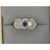 Image 1 : Antique FILIGREE Ring SAPPHIRE w DIAMONDS #1170756