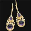 Image 1 : 14k Gold Earrings AMETHYST Dangling #1170763