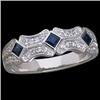 Image 1 : WHITEGOLD WEDDING BAND SAPPHIRES DIAMONDS #1170772