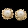 Image 1 : 14k Gold MABE PEARL Earrings ELEGANT  #1170784