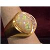 Image 1 : Estate Designer 5ct Opal Diamond 18kt gold ring#1171109
