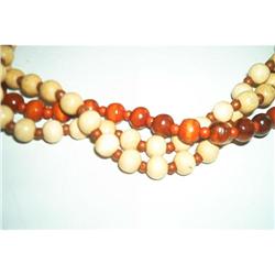  Wood Beaded Necklace/Matching Earrings #1181541