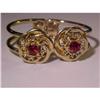Image 1 : Vintage Red Rhinestone Clamper Bracelet #1181900