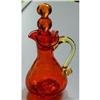 Image 1 : 6" RAINBOW AMBERINA CRACKLE GLASS CRUET W STOPR#1181940