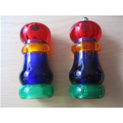 1960s Pair of colored  lucite salt and pepper #1182056