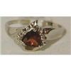 Image 1 : SOLID WHITE GOLD, NATURAL GARNET & DIAMOND RING#1182214