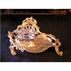 Victorian Brass desk inkwell #1182236