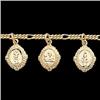 Image 1 :  14k Gold NOVENA SAINTS Charm BRACELET  #1195060