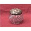   Cut glass and Silver powder jar  #1195289