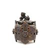 Image 1 : Old Japanese Bronze Sq Incense Burner Fu Dog #1195426