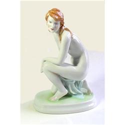 Zsolnay kneeling nude figurine #1195473