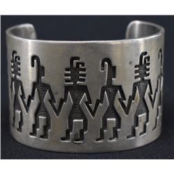 HOPI INDIAN SILVER CUFF BRACELET