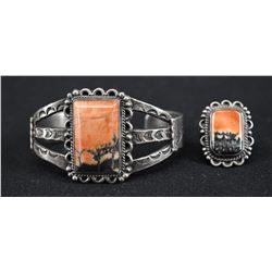 NAVAJO INDIAN BRACELET AND RING