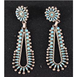 NAVAJO INDIAN EARRINGS (V.S.JOHNSON)