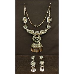 ZUNI INDIAN NECKLACE & EARRINGS