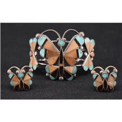ZUNI INDIAN BRACELET AND EARRINGS