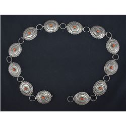 NAVAJO INDIAN LINK CONCHO BELT