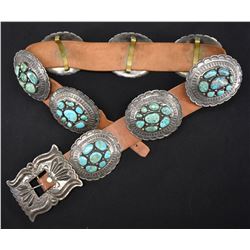 NAVAJO INDIAN CONCHO BELT (JACK ADAKAI)