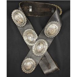 NAVAJO INDIAN CONCHO BELT (J PLATERO)
