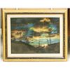 Image 2 : Acrylic on Velvet Fabric Sunset Landscape