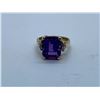 Image 1 : 10K LADIES RING WITH AMETHYST AND DIAMONDS