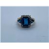 Image 1 : 10K RING WITH BLUE TOPAZ AND DIAMONDS
