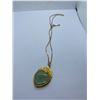 Image 1 : 14K 20" CHAIN WITH 20K PENDANT WITH JADEITE