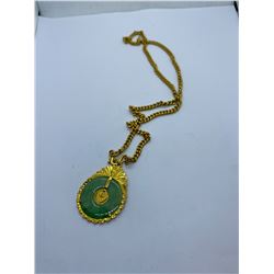 20K CHAIN WITH 20K PENDANT WITH JADEITE