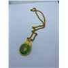 Image 1 : 20K CHAIN WITH 20K PENDANT WITH JADEITE