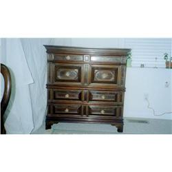 17th Century Geometric Oak Four Drawer Chest  #1172643