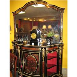  RARE  ANTIQUE FRENCH BOULLE  EBONISED CABINET #1172720