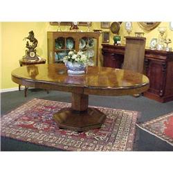 ENGLISH BURR WALNUT BANQUET DINING TABLE #1172726