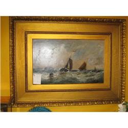  ANTIQUE SEASCAPE OIL PAINTING #1172743