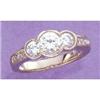 Image 1 :  YELLOW GOLD 3 stone diamond ring engagement #1172980