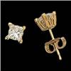 Image 1 : 14k Gold PRINCESS DIAMOND EARRINGS #1182396