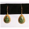 Image 1 : Estate Eastern Turquoise 18K Gold drop earrings#1182616