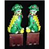 Image 1 : Pair of Antique  "Spinach and Egg" Fu  Dogs #1182753