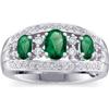 Image 1 : 14k WhiteGold Ring EMERALDS w DIAMONDS #1196032