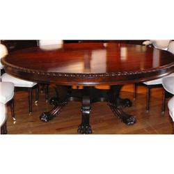 Antique Round Mahogany Dining Library Center #1196153