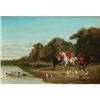 Image 1 : A Stag Hunt crossing a river Eng School 19th C #1196234