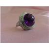 Image 1 : Art Deco 14K Enamel Amethyst Ring #1209180