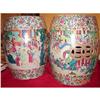 Image 1 : PAIR OF ROSE MANDARIN GARDEN SEATS #1209267