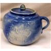 Image 1 : BLUE AND WHITE STONEWARE BOSTON BAKED BEANS POT#1209325