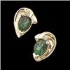 Image 1 : 14k Earrings Chatham EMERALD w DIAMOND #1209489