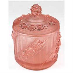 Walther Glass Pink ROSEN Jam or Condiment Jar #1209653