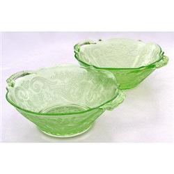 Lancaster Depression Glass DEBRA Fruit Bowls 2 #1209664