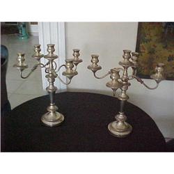 PAIR SHEFFIELD CANDELABRA SILVER PLATED #1209721